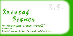 kristof vizner business card